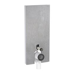 Panneau sanitaire Monolith WC sol Grès-céramique béton / aluminium chromé noir 114 cm