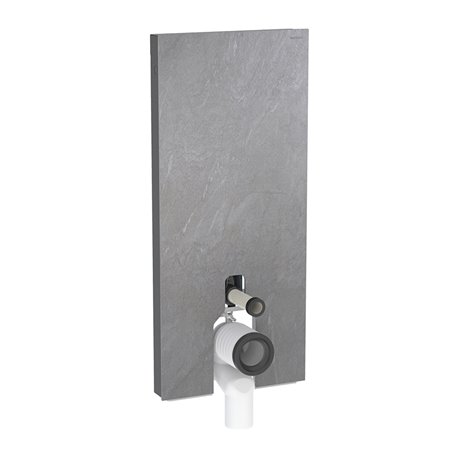 Panneau sanitaire Monolith WC sol Grès-céramique ardoise / aluminium chromé noir 114 cm Panneau sanitaire Monolith WC sol Grès-céramique ardoise / aluminium chromé noir 114 cm