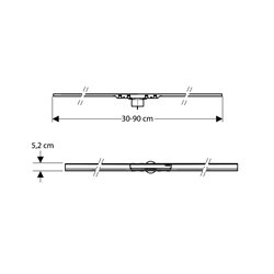 Caniveau de douche CleanLine50 30-90 cm cadre revêtement noir chromé et poli