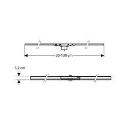 Caniveau de douche CleanLine50 30-130 cm cadre revêtement noir chromé et poli