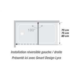 Pare-baignoire Orion Transparent 80x150 cm