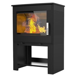 Poêle à bois étanche Odelya bûcher 8,7 kWatts noir