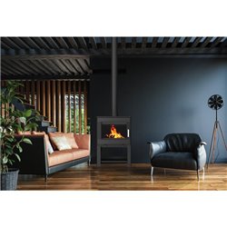 Poêle à bois étanche Odelya bûcher 8,7 kWatts noir