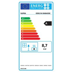 Poêle à bois étanche Odeylia rabaissé 8,7 kWatts noir