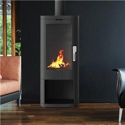 Poêle à bois Maonie bûcher 11,5 kWatts noir