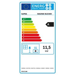 Poêle à bois Maonie bûcher 11,5 kWatts noir
