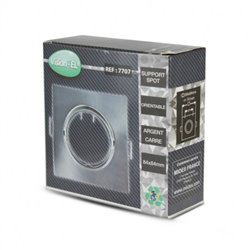 Support plafond orientable, carré argent 85x85 mm SUPPORT PLAFOND