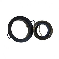 Support de spot rond orientable, noir Ø92 mm  SUPPORT PLAFOND
