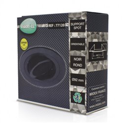 Support de spot rond orientable, noir Ø92 mm  SUPPORT PLAFOND