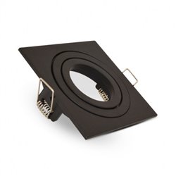 Support de spot carré orientable, noir 88x88 mm  SUPPORT PLAFOND