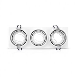 Support de spot rond orientable triple, blanc 258x93 mm  SUPPORT PLAFOND
