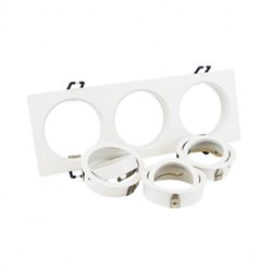Support de spot rond orientable triple, blanc 258x93 mm  SUPPORT PLAFOND