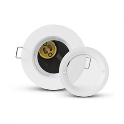 Support de spot rond avec douille automatique, blanc Ø90 mm H 110 mm SUPPORT PLAFOND