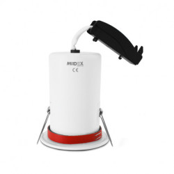 Support de spot rond avec douille automatique, blanc Ø90 mm H 110 mm SUPPORT PLAFOND