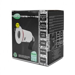 Support de spot rond avec douille automatique, blanc Ø90 mm H 110 mm SUPPORT PLAFOND