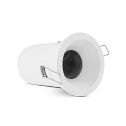 Support de spot rond avec douille automatique, blanc Ø90 mm H 125 mm SUPPORT PLAFOND