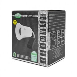 Support de spot rond avec douille automatique, blanc Ø90 mm H 125 mm SUPPORT PLAFOND
