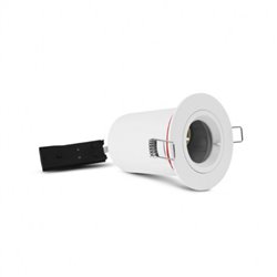 Support de spot rond avec douille automatique, blanc Ø90 mm avec ampoule GU10 Blanc chaud SUPPORT PLAFOND