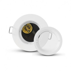 Support de spot rond avec douille automatique, blanc Ø90 mm avec ampoule GU10 Blanc chaud SUPPORT PLAFOND
