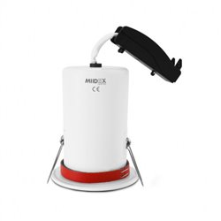 Support de spot rond avec douille automatique, blanc Ø90 mm avec ampoule GU10 Blanc chaud SUPPORT PLAFOND