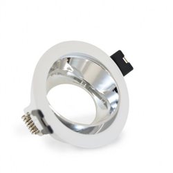 Support spot basse luminance, rond blanc avec réflecteur argenté Ø80 x 35 mm SUPPORT SPOT