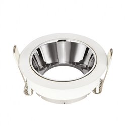 Support spot basse luminance, rond blanc avec réflecteur argenté Ø80 x 35 mm SUPPORT SPOT