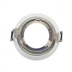 Support spot basse luminance, rond blanc avec réflecteur argenté Ø80 x 35 mm SUPPORT SPOT