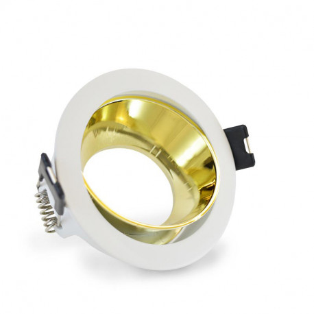 Support spot basse luminance, rond blanc avec réflecteur doré Ø80 x 35 mm SUPPORT SPOT