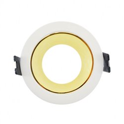 Support spot basse luminance, rond blanc avec réflecteur doré Ø80 x 35 mm SUPPORT SPOT