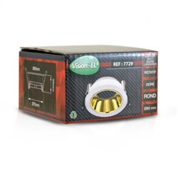 Support spot basse luminance, rond blanc avec réflecteur doré Ø80 x 35 mm SUPPORT SPOT