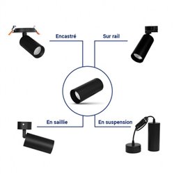 Spot LED pour rail, 30W 2400 Lm Blanc chaud  MODULAR