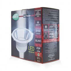 Downlight LED, blanc/argenté 25W 2150 Lm Blanc jour  SIRIUS BASSE LUM