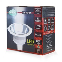 Downlight LED, blanc/argenté 20W 1800 Lm Blanc jour  SIRIUS BASSE LUM