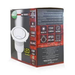 Downlight LED, blanc/argenté 15W 1360 Lm Blanc jour  SIRIUS BASSE LUM