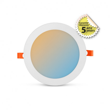 Plafonnier LED, 15W 1300/1425/1380 Lm Blanc chaud à Blanc jour  SLIMY CCT