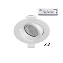Lot de 3 spots LED orientables, blanc 5W 405 Lm Blanc neutre  CARAT II