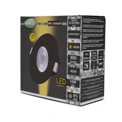 Spot LED orientable, noir 10W 800 Lm Blanc chaud  CARAT