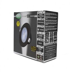 Spot LED orientable, noir 18W 1500 Lm Blanc neutre  CARAT