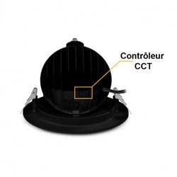 Spot LED escargot rond orientable, 38W 3400/3800/3400 Lm Blanc chaud à Blanc jour  BOUTICA CCT