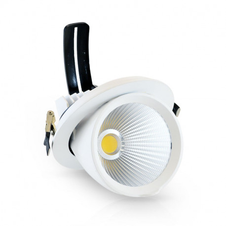 Spot LED escargot rond orientable, 30W 2400 Lm Blanc chaud  BOUTICA