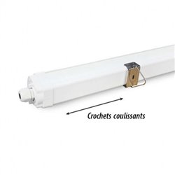 Lot de 6 luminaires étanches LED, 50W 6050/6200/6100 Lm Blanc chaud à Blanc jour  DANUBE