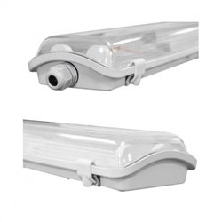 Lot de 6 luminaires étanches pour 2 tubes, phase neutre même côté 1275 mm MEKONG