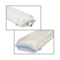 Lot de 6 luminaires étanches pour 2 tubes, phase neutre même côté 1575 mm MEKONG