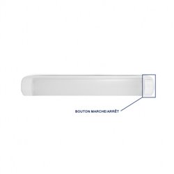 Réglette LED salle de bain avec bouton on/off, blanche pour ampoule S19 COMPACTO S19