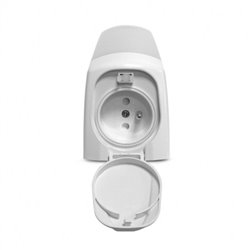 Réglette LED salle de bain avec bouton on/off et prise, blanche pour ampoule S19 COMPACTO S19