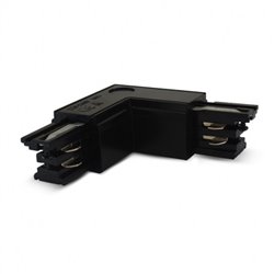 Connecteur triphasé coude L 66x66 mm noir circuit intérieur droit