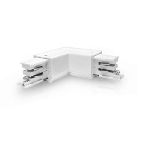 Connecteur triphasé coude L circuit extérieur blanc 