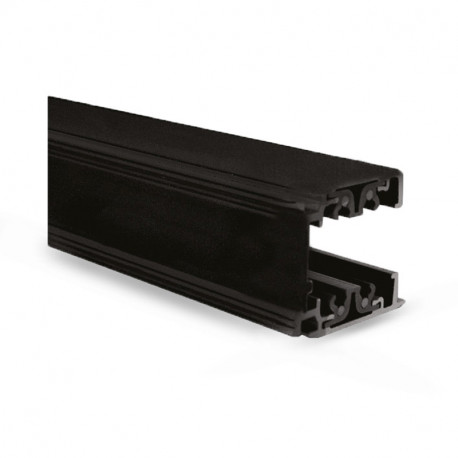 Lot de 2 rails triphasé pour spots LED noir 1 m 