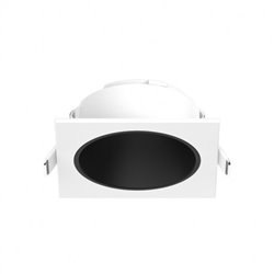 Collerette basse luminance carré/rond, blanc/noir pour spot Eclat II ÉCLAT CCT II