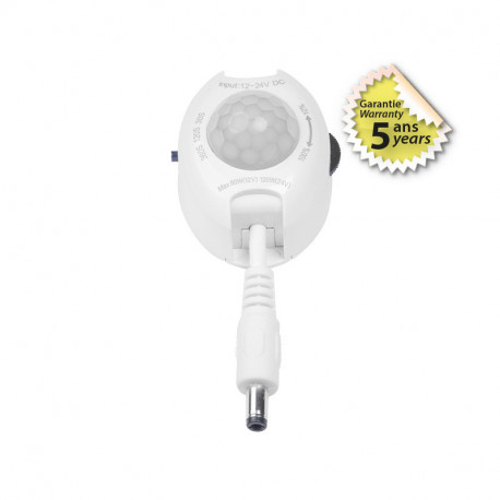 Détecteur de mouvement infrarouge + crépusculaire 10 m pour bandeau LED Monocouleur